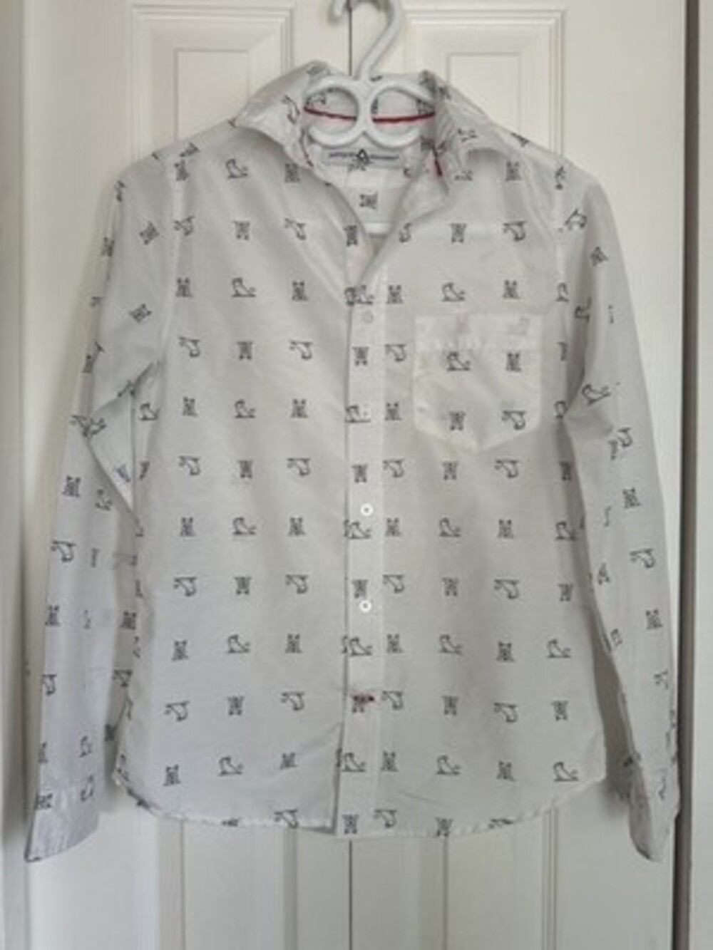 Antiques Industry French Bulldog Print Button-Up Shirt #48